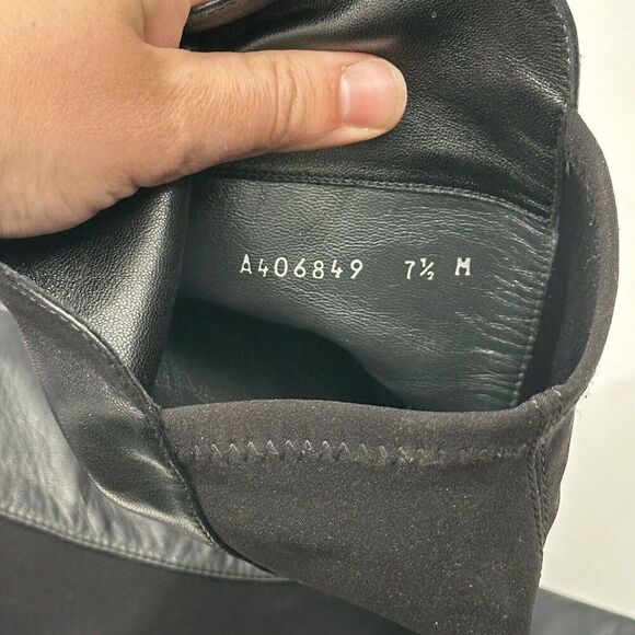 Stuart Weitzman Womens 7.5 M Black 50/50 Hidden Wedge Knee High Leather Boots - Picture 15 of 16